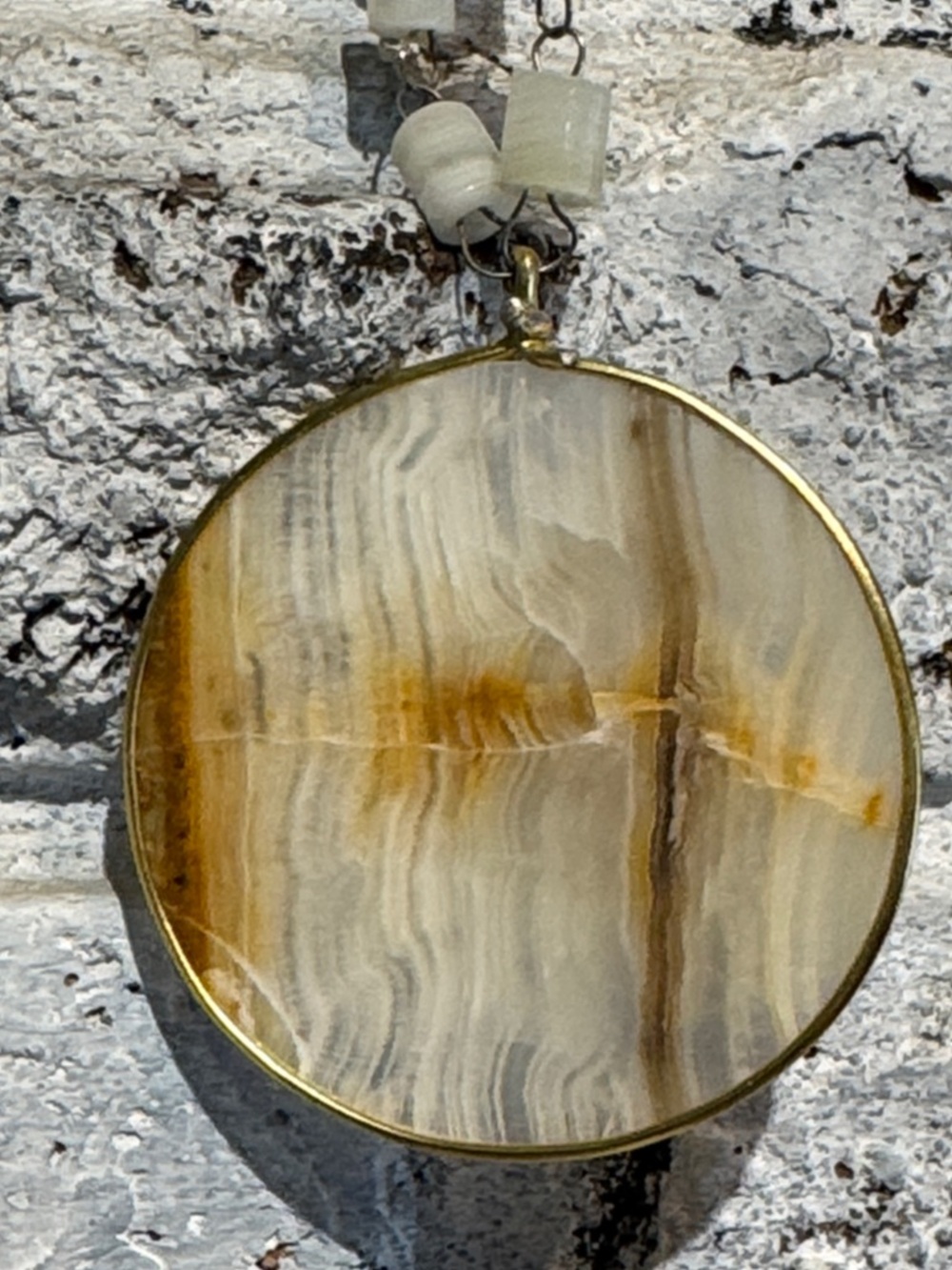 70s Vintage Agate Pendant Necklace - Picture 8 of 13